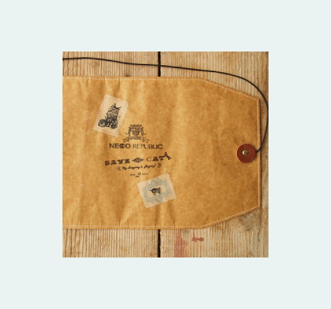 ワックスペーパークロスブックカバー ネコリパ ブラウン [文庫]